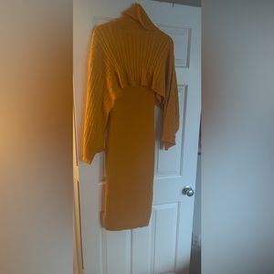 Perfect for the Fall: Orange Dress with Orange Sweater Neck Cover